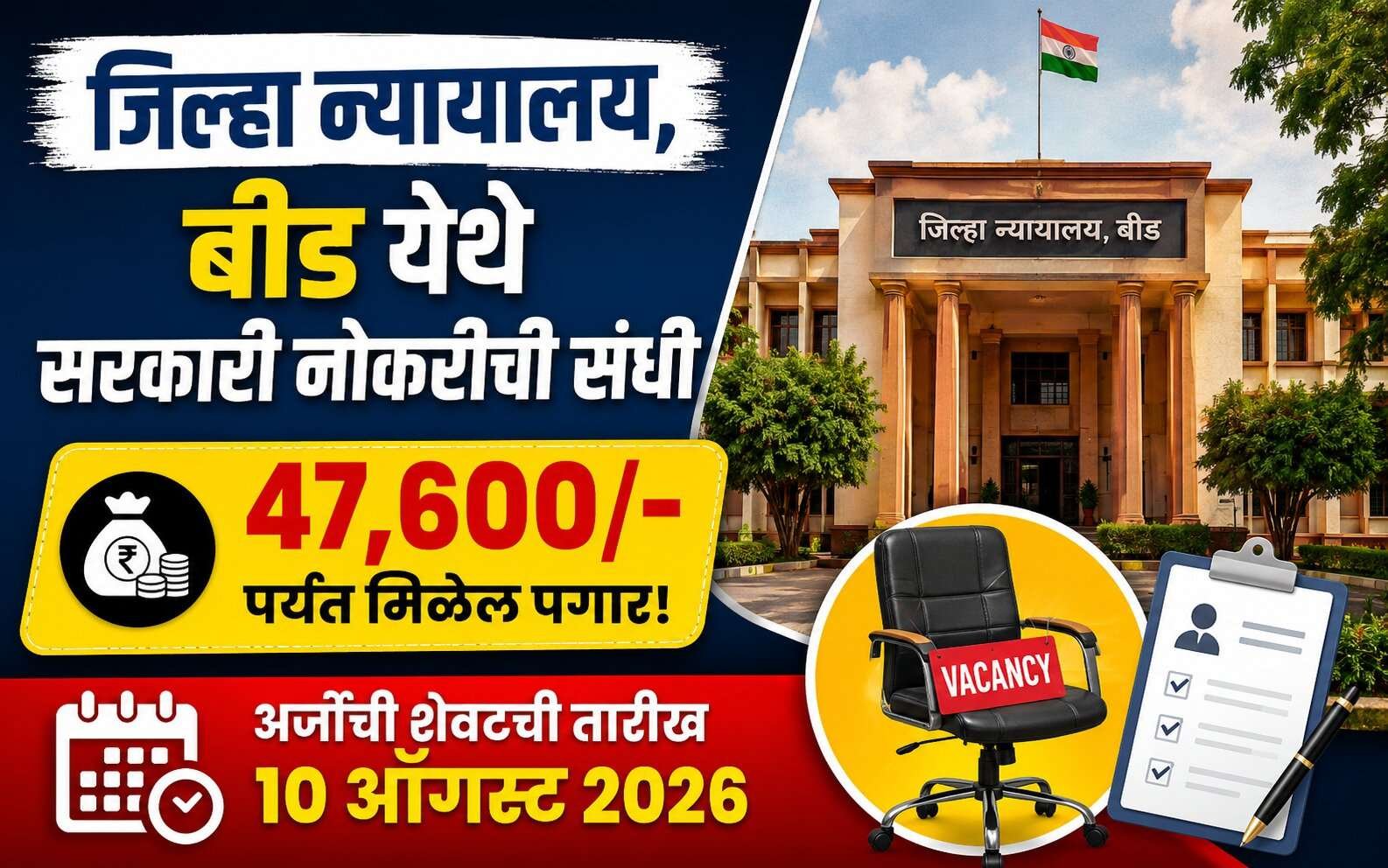 Beed District Court Bharti 2026